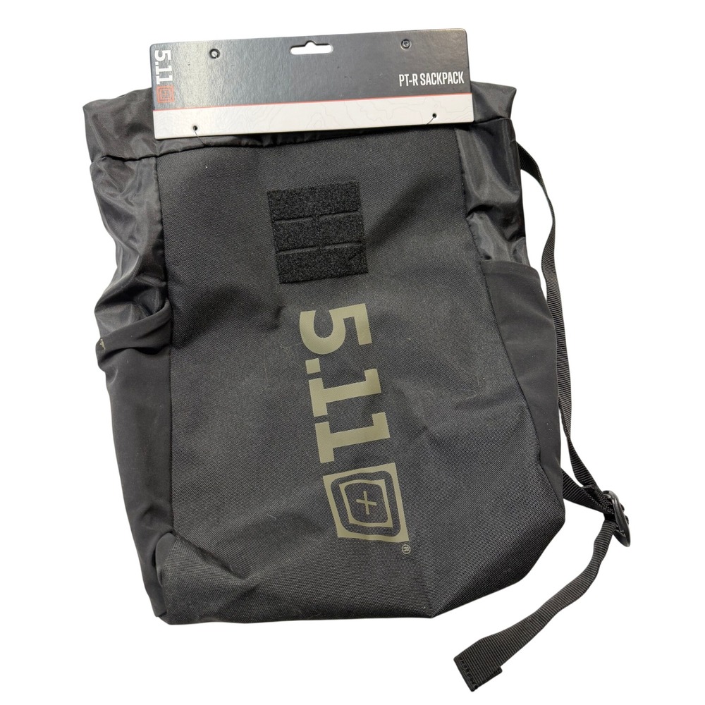 5.11 Tactical PT-R Sackpack Black Drawstring Gym Bag Backpack 56702 New